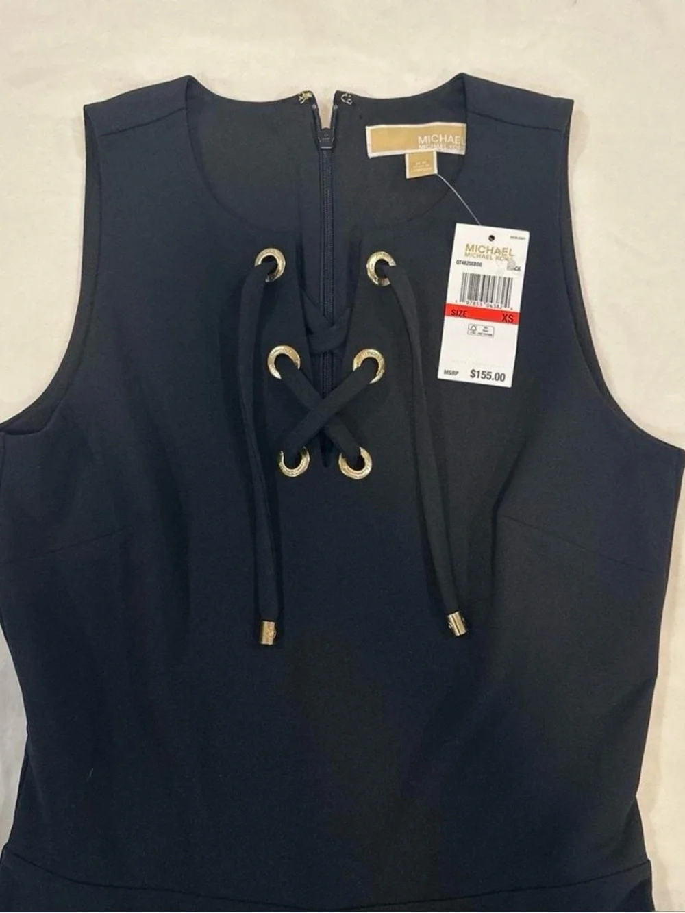 NWT Michael Kors Black Lace-Up Sleeveless Jumpsuit